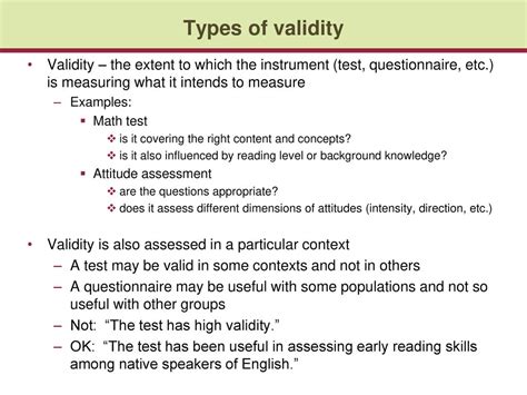 validity testing major and minor impact|consequences validity examples.